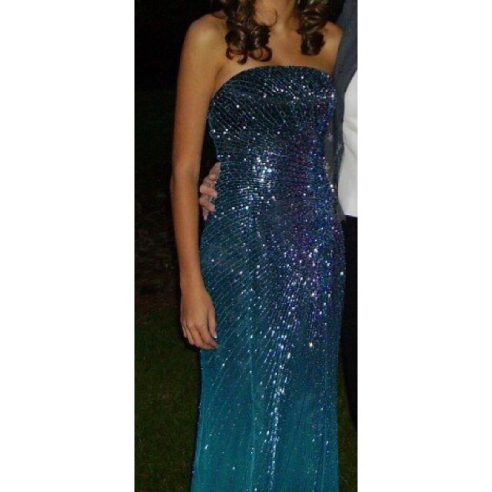 Beaded ombré prom dress